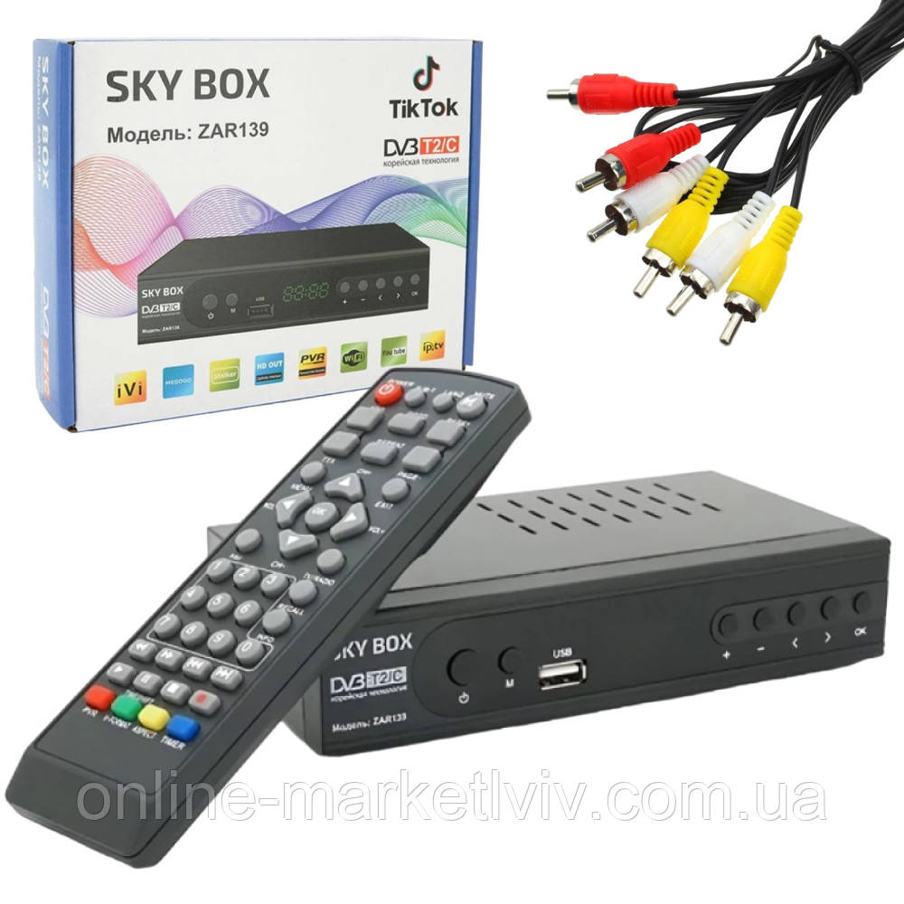 Цифровий тюнер з пультом, DVB-T2 ZAR 139 / Тюнер Т2 / Приставка T2 / Ресивер для телевізора