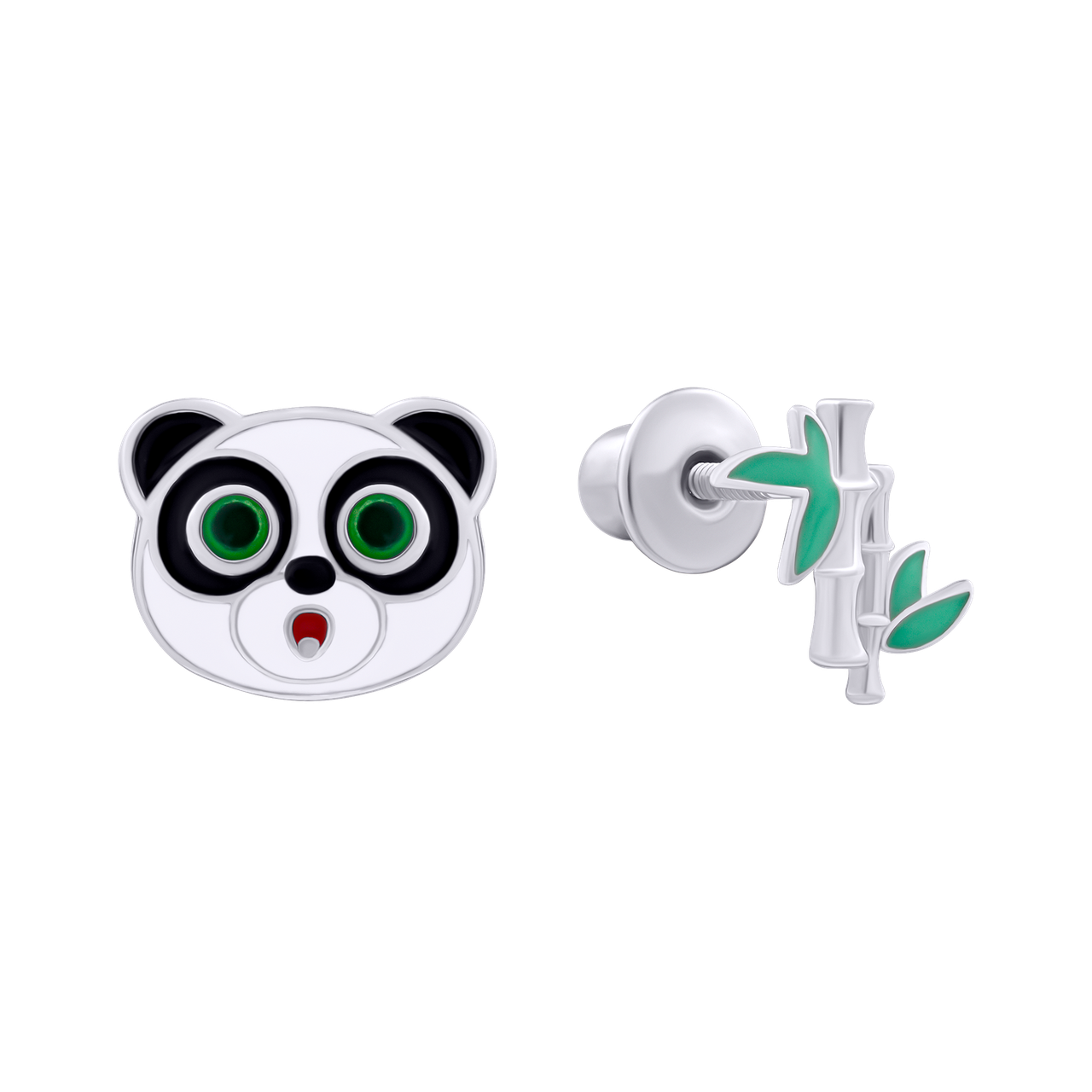 UmaUmi Сережки Панда з бамбуком, фото 1