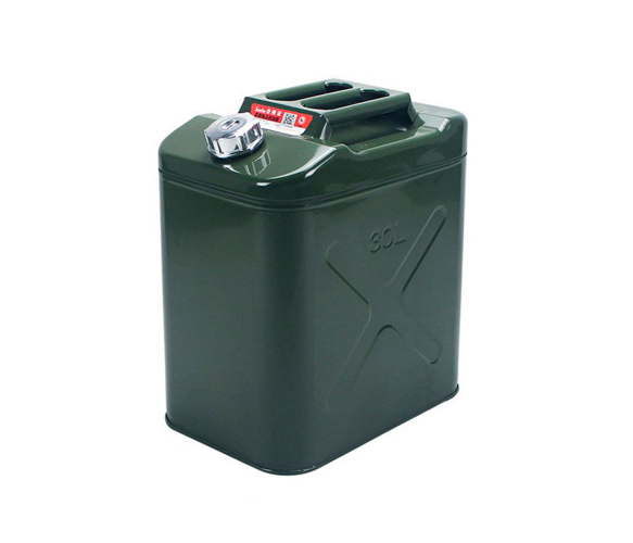 Канистра Merlion YT-HS-FX-30L, металлическая с клапаном + гибкая лейка ...