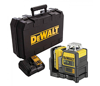 Лазерный нивелир DeWalt DCE0811D1G, в комплект входят зарядка + аккумулятор