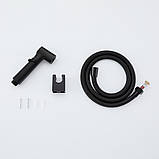 Гігієнічний набір FRAP F022-6 (лійка, шланг, кронштейн), чорний, фото 5