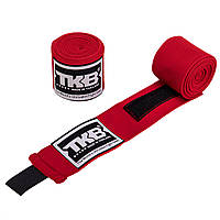 Бинты боксерские хлопок с эластаном TOP KING Hand Wraps TKHWR-01 цвет черный Красный