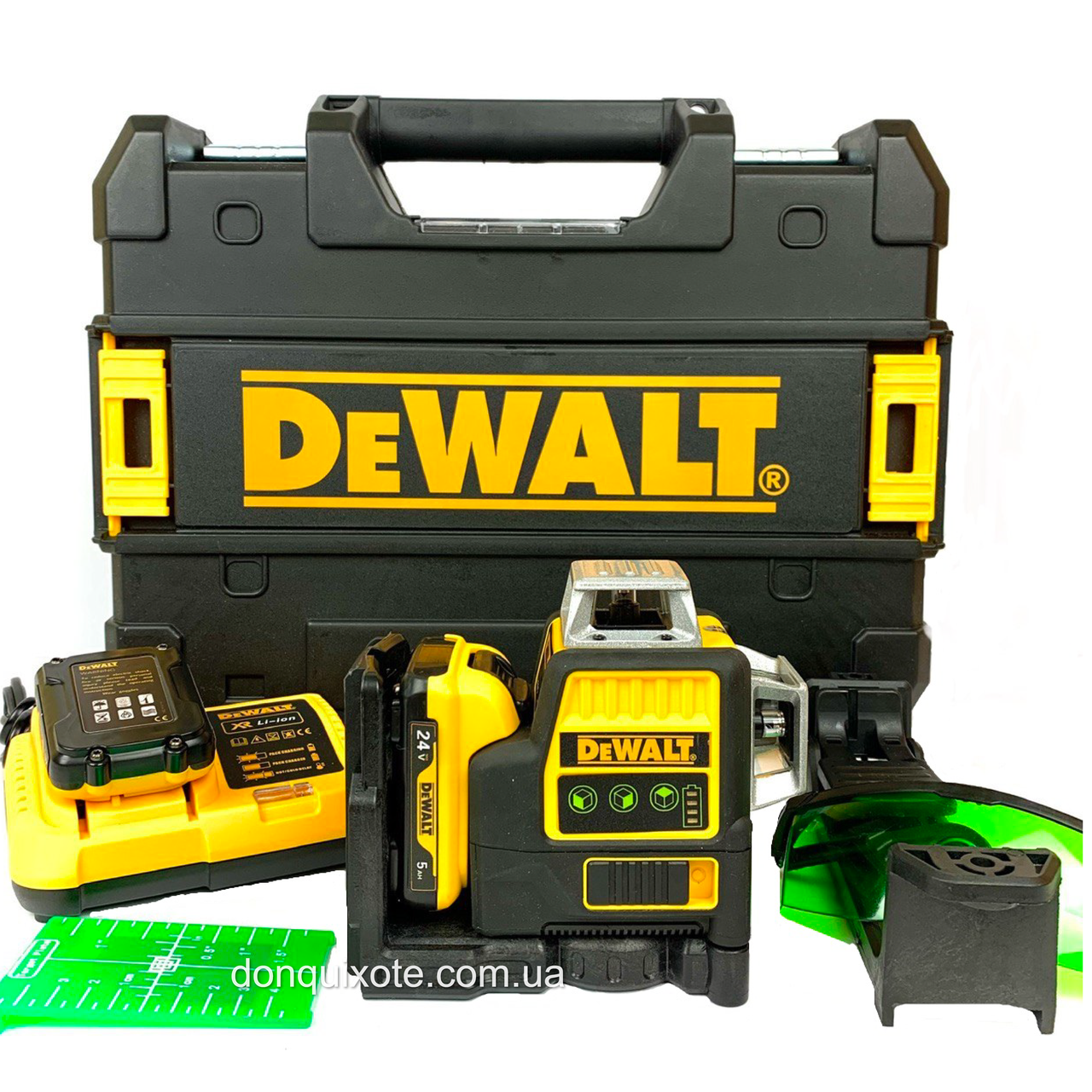 Лазерний рівень dewalt dce089d1g (3d, 12 променів) акумуляторний рівень девольт