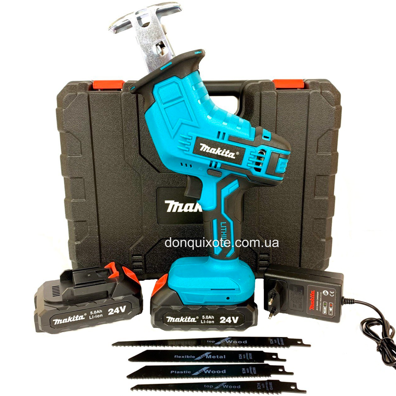Акумуляторна шабельна пила Makita JR-180 (24V 5.0 Ah) 4 різальні полотна, фото 1