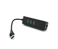 Хаб Voltronic USB 3.0, кількість портів USB 3.0 - 3, кількість портів Ethernet - 1, колір - чорний