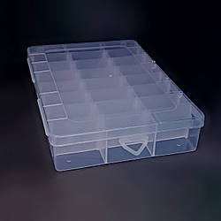 Органайзер пластиковий NA-28 на 24 відсіки з кришкою 195х130х37мм прозорий