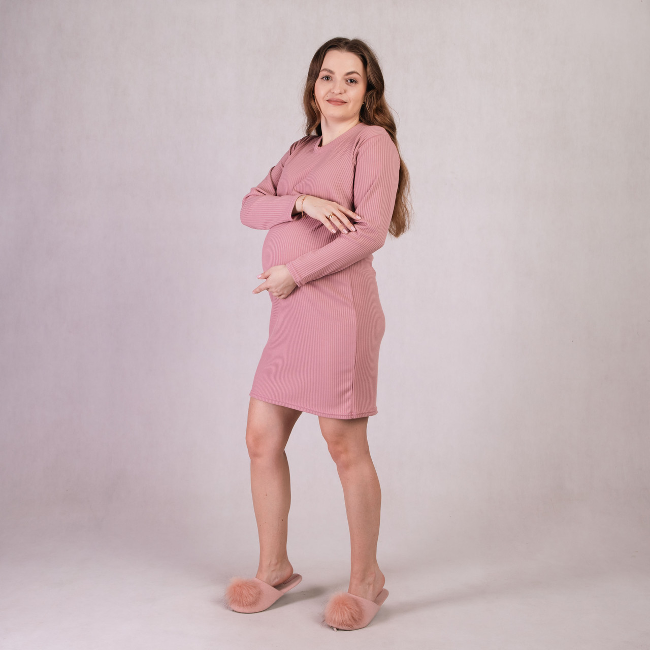 Жіноча сукня рубчик "Гума-Рожева" 42-54р. - фото 1 - id-p2132300720