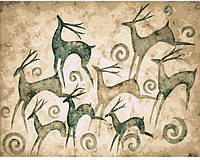 Картина за номерами ПРЕМІУМ Наскельний малюнок з лаком розміром 40х50 см SY6604