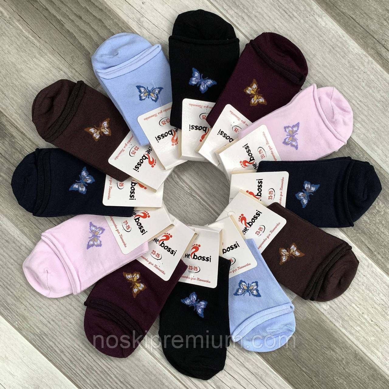 Шкарпетки жіночі без гумки демісезонні бавовна ВженеBOSSі, розмір 23-25, асорті, 10840, фото 1