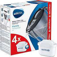 Фильтр для воды Brita Marella синий вкл. 4 фильтровальные картриджи Maxtra+Brita Filter Advantage Pack(УЦЕНКА)