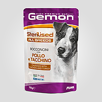 Влажный корм Gemon Dog Wet Senior/Sterilised для взрослых стерилизованных собак с индейкой, пауч, 100 г