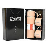 Набір Термос 500 мл + 3 чашки Бежевий, фото 4