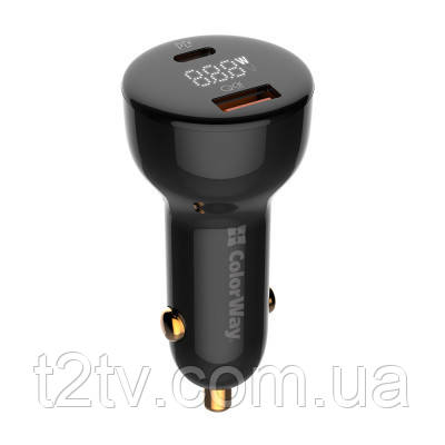Зарядний пристрій ColorWay Power Delivery PPS USB (USB-A + USB-C) (100W) Black (CW-CHA044PD-BK)