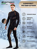 Комплект термоодягу реглан+штани чоловічий Spaio чорний/помаранчевий XL (590128247851613)