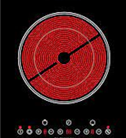 Скло до варильної поверхні з чорної склокераміки 36смх38см з нанесенням КУ (кнопок управління), фото 1