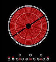 Скло до варильної поверхні з чорної склокераміки 36смх38см з нанесенням КУ (кнопок управління)