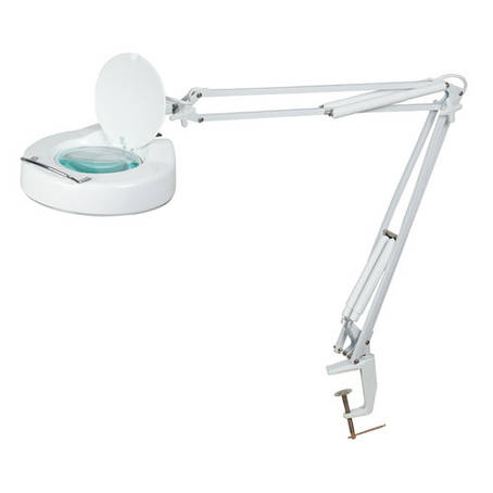 Настільна лампа-лупа MAGNIFIER COSMET LAMP з люмінесцентним підсвічуванням на струбцині з збільшенням 5 діоптрій, фото 1