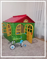 Пластиковый домик для детей со шторками, детский игровой домик для улицы, дома, Дитячі ігрові будиночки Shop