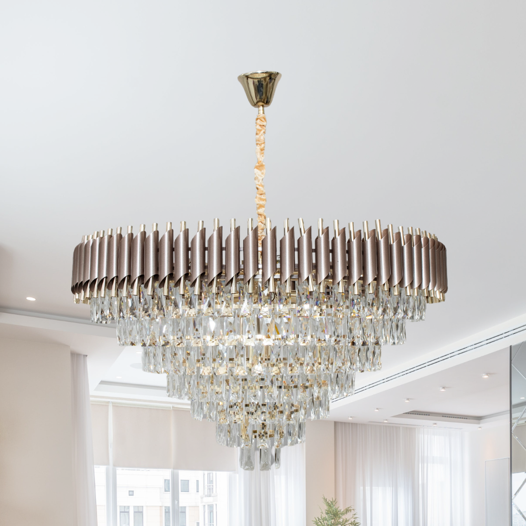 Кришталева люстра класична Diasha цоколь  ламп 18 шт колір  9001-950CF+SGD