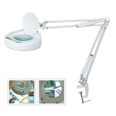 Настільна лампа-лупа MAGNIFIER COSMET LAMP з люмінесцентним підсвічуванням на струбцині з збільшенням 5 діоптрій, фото 3