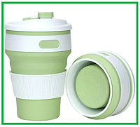 Кружка складная туристическая складная зеленая чашка туристическая силиконовая Походная кружка силиконовая sho