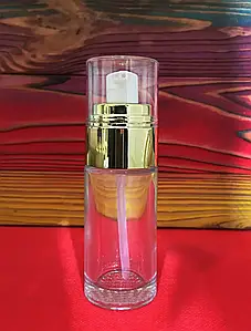 Скляний диспенсер 40 мл з золотистим дозатором (флакон+дозатор)