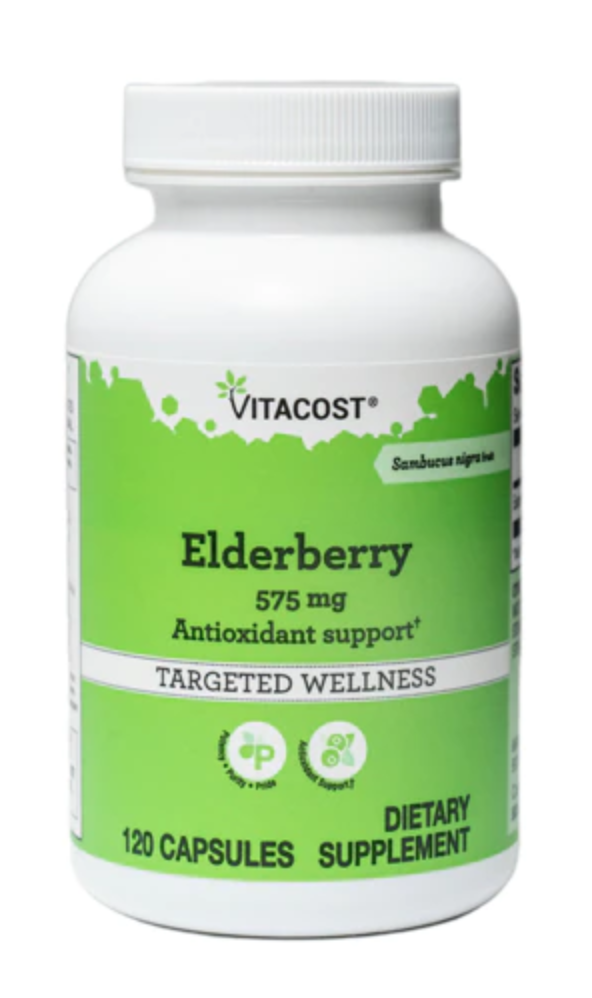Бузина, Elderberry, Vitacost, 575 мг, 120 капсул