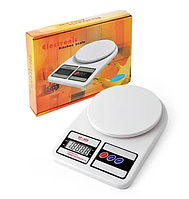 Электронные кухонные весы Electronic Kitchen Scale SF-400 7 кг с дисплеем Белые