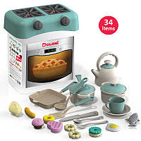 Детская кухня-бокс с плитой посудкой и продуктами Doloni Toys 01480/2, 34 предм.