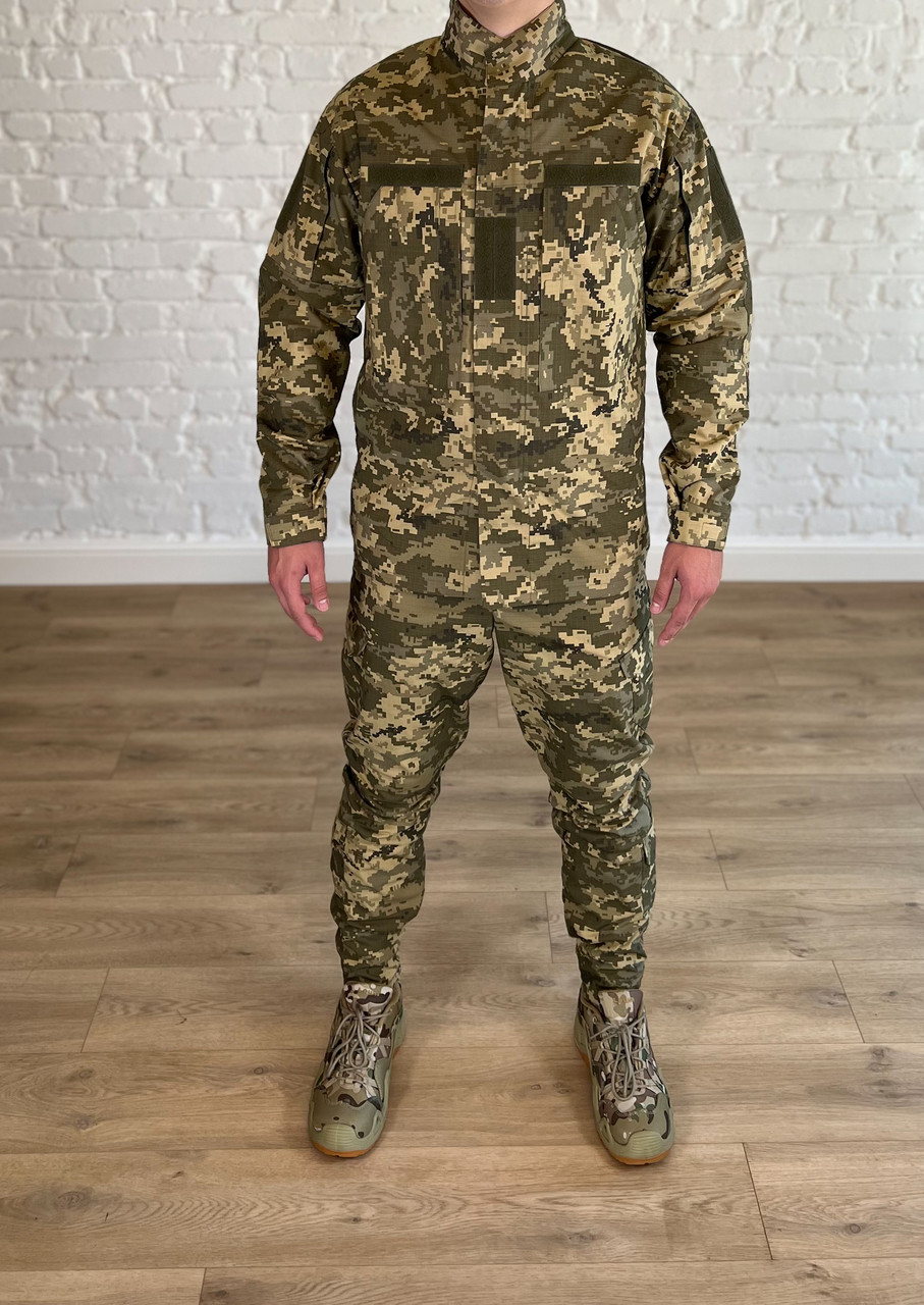 Армейська форма ріпстоп кітель штани піксель мм14 літня військова зсу Українська, костюм піксельний камуфляжний