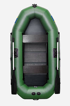 Човен надувний ПВХ гребний двомісний ΩMega 245LS PS зелений
