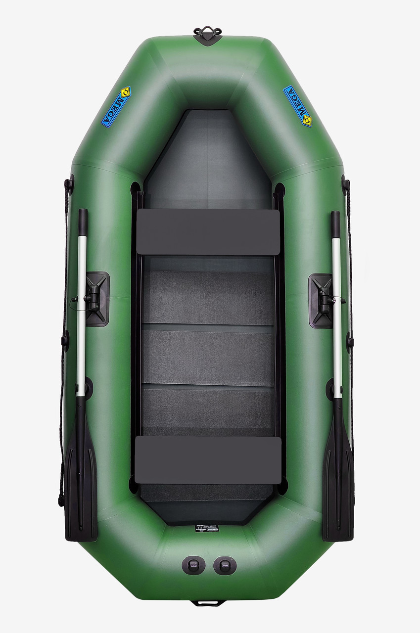 Човен пВх гребний надувний двомісний ΩMega 250LS PS зелений
