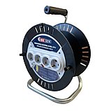 Порожня котушка для подовжувача без кабеля, переноска з заземленням на 4 розетки мережевим фільтром 220В 50Гц, фото 3