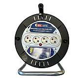 Порожня котушка для подовжувача без кабеля, переноска з заземленням на 4 розетки мережевим фільтром 220В 50Гц, фото 2