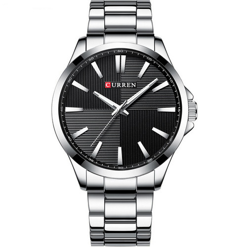 Чоловічий кварцовий наручний годинник Curren 8322 Silver-Black