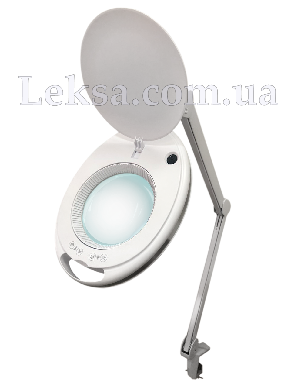 Лампа-лупа 6027K-H-8 LED 3D з регулюванням яскравості теплого та холодного світла 1-12W