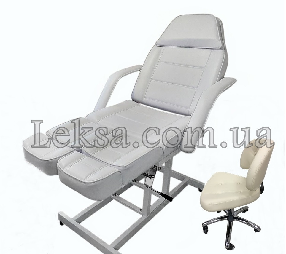 Педикюрне Крісло Кушетка 246Т Cream + стілець майстра педикюрний 780