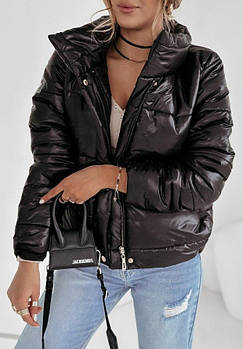 Куртка жіноча демісезонна з карманами наповнювач силікон (Норма і полубатал)