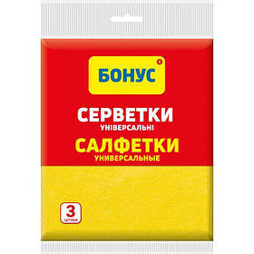 Серветки універсальні 3шт віскозні Бонус