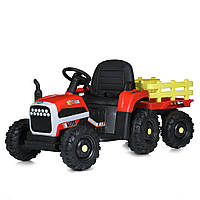 Детский электромобиль Bambi трактор с прицепом M 5733EBLR-3 красный с пультом, музыка , свет