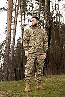 Чоловічий тактичний костюм гірка піксель ЗСУ ріп-стоп літня військова форма штани та куртка з капюшоном