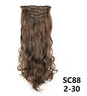 Волосся на шпильках хвилясте треси коричневі русяві (16ZAK-W2/30)