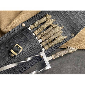 Елітний подарунковий набір шампурів 6 шт у закритому сагайдаку + подвійний шампур