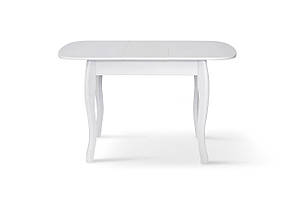 Маленький недорогий білий розсувний обідній кухонний стіл 93*67 см в класичному стилі з масиву дерева Кантрі