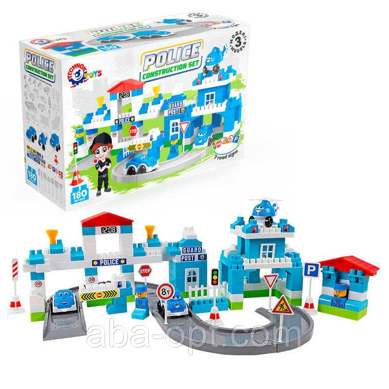 Гра Конструктор Технок 8447 (3) "Technok Toys" відділок поліції, 180 деталей, патрульна машина, мінівен, гвинтокрил, в коробці, фото 1