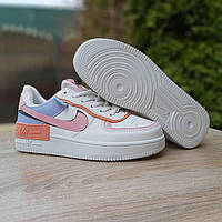 Кроссовки Nike Air Force Shadow женские, кроссовки найк аир форс шадов кожаные, эир форс белые, найки форсы