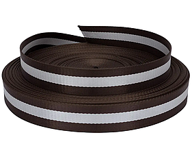 Стропа для сумок та ременів ширина 32мм колір Коричневий+білий