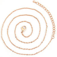 Ланцюжок основа Finding Ланцюжок карабін подовжувач Рожеве золото Нержавіюча сталь 2 мм х 1.5 мм 41 см