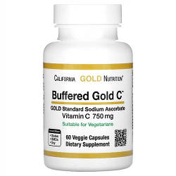 Вітаміни California Gold Nutrition Buffered Gold C 750 mg (60 капсул.)