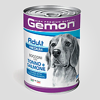 Паштет Gemon Dog Wet Medium Adult для взрослых собак средних пород с тунцом и лососем, 415 г, ж/б